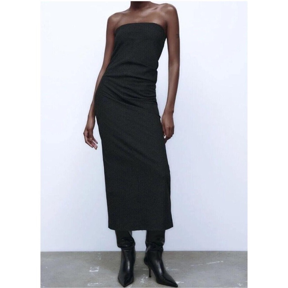Zara Studio Pinstripe Dress Limited Edition M - Picture 2 of 15